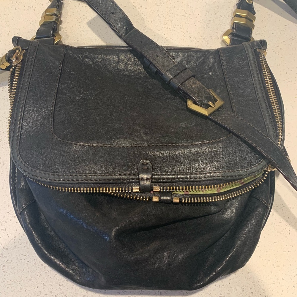 OrYany black genuine leather crossbody bag